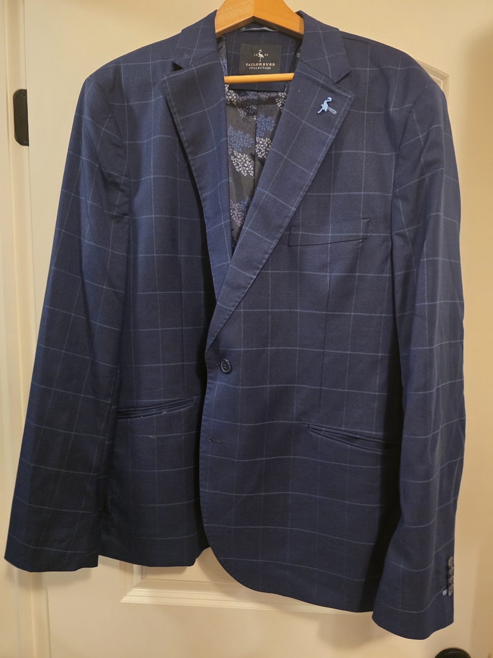 Tailorbyrd Men's Dark Blue Windowpane Sport Coat